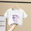 2314 # Ropa Infantil Niñas Camiseta de Manga Corta 2025 Nueva Mediana y Grande Niños Algodón Puro Niños Verano Delgado Camiseta Tops