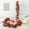 Flor artificial com várias cabeças, flor falsa de vime, cachimbo de água de parede, arco de casamento de vime, decoração de enrolamento, videira de rosa
