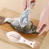 Raspador de escamas de pescado manual para cocina con cubierta Anti-salpicaduras Rascador de pescado para el hogar Sin lesiones en la mano Almacenamiento autónomo Caja para escamas de pescado Cuchillo para desescamar