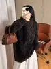 Suéter retro coreano con estampado de leopardo para mujer, nuevo estilo de moda otoño e invierno 2026, tejido casual de punto suelto, bufanda versátil