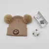 Gorros de Punto para Niños y Niñas, Gorros de Bebé, Gorros de Punto de Lana, Gorros de Invierno para Bebés con Pompón y Protección para Orejas para Niños