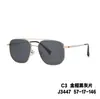 Nuevas gafas de sol polarizadas para hombre para conducir con doble puente, montura de metal, estilo aviador, forma cuadrada, sensación de alta gama