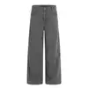 Jeans de Mezclilla Estilo Americano Retro Workwear 11KN para Hombres y Mujeres Sueltos High Street Sentido del Diseño Deconstruido Modernos Rectos Casuales Pantalones de Pierna Ancha