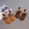 Botas de nieve para niños, nueva colección de invierno 2026, botines cortos para niñas, botas elegantes de color liso para niños mayores, botas estilo Martin para niños, botas de algodón, de moda