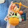 Pingente de fruta crochê de pelúcia original genuíno bom Caqui chaveiro de carro feminino fofo casal pingente de mochila escolar