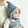 Chapéu de Bebê à Prova de Vento com Capuz e Proteção para Orelhas Primavera e Outono Chapéu Pontudo de Jeans Fino Unissex para Bebê e Criança Pequena Chapéu com Capuz para Exterior