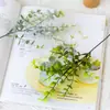 Flor artificial planta verde flor falsa eucalipto adereços de vestido decoração de casa casamento planta de plástico enfeites atacado