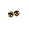 Pendientes de Corazón con Estampado de Leopardo, Aguja de Plata Chapada en Oro Real de 18 Quilates, Pendientes de Lujo Accesible de Gama Alta, Pendientes de Moda Retro Elegantes para Mujer