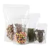 Bolsas Transparentes Escarchadas de Pie para Snacks, Frutas Deshidratadas, Té de Flores y Granos; Bolsas Espesadas Auto-Soportantes con Cierre de Cremallera Reutilizable