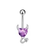 Hot-Selling de Aliexpress Moda Europea y Americana Perforación Corazón Pequeño Diablo Botón de Ombligo Joyería para Piercing Corporal para Mujeres