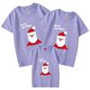 Venta rápida de ropa para padres e hijos de algodón fino de producción propia de Papá Noel de Año Nuevo, ropa con estampado de clase, camiseta de manga corta con cuello redondo para niños, venta al por mayor