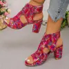 Verano 2026 Nuevo Comercio Exterior Talla Grande para Mujer Casual Cómodos Modernos Peep-Toe Elegantes Coloridos Tacones Altos Talla Única para Todos