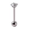 Acero Inoxidable Electrochapado Transfronterizo Diente Externo Lengua Uña 14g Zircón Uña de Lengua Multicolor Personalizado Perforación Bola de Acero Anillo de Lengua
