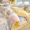 Conjunto de Cama de Inverno Classe A Espesso Leite Fleece Quatro Peças Cobertor de Edredom Fleece Dupla Face Adicionado Conjunto de Três Peças para Cama Dormitório Estudantil