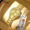 Reloj para Mujer Oufani Incrustado de Diamantes, Elegante, Retro, Personalizado, Reloj de Cuarzo con Patrón de Sol, Sencillo, Resistente al Agua, Reloj de Lujo Ligero
