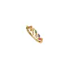 Anillo de Hoja con Circonita Bañado en Oro Real de 18K Verano 18K Anillo para Dedo Índice de Gama Alta Nicho Joyería de Mano Simple y de Moda