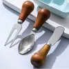 Faca, Garfo e Colher de Aço Inoxidável Imitando Madeira Utensílios de Mesa Garfo de Sobremesa de Cabo Curto Colher de Refeição Raspador de Creme Pode Ser Vertical Conjunto para Crianças