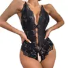 2026 Body Sexy de Lencería con Abertura en la Entrepierna Estilo Europeo y Americano con Cuello Halter, Atado Cruzado, Espalda Descubierta Sexy, Encaje, Body para Mujer