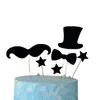 Tarjeta de estrella tarjeta de pastel de caballero negro decoración acrílica para hornear 2G guapo riqueza enchufe importante