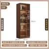 Estantería de Madera Maciza Vitrina de Cristal Mueble de TV Mueble Vertical Sala de Estar del Hogar Mueble Hecho a Mano Mueble de Almacenamiento para Pared de Fondo a Prueba de Polvo