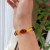 Pulsera Guofeng Vintage Maillard Ámbar Natural Cera de Abeja Fidelidad