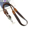Correa de Hombro Ancha Lanyard para Teléfono Colgante Cruzado de Hombro Doble Uso Longitud Ajustable Cuero PU Empalmado Hebilla de Metal Correa Anti-Pérdida