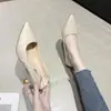 Tacones Altos No Cansados, Tacones de Aguja, Nuevos Zapatos Planos Negros Franceses 2025 para Viajes de Trabajo Profesionales, Zapatos de Mujer de Cuero Suave, Primavera