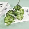 Nova planta verde folha de lótus 5 garfo cor folha de taro cerimônia de casamento de alta qualidade salão de casamento fundo principal área de boas-vindas palco mesa flor folha