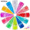 Bow tie fita lantejoulas 12 cores unhas mistas lantejoulas laser glitter pó terno unha joias diamante unhas adesivos de unha