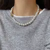 Collar de perlas retro clásico coreano para mujer, moda, temperamento simple, cadena para clavícula, cadena para el cuello de red roja, venta al por mayor