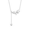 Collar de Tulipan de Plata de Ley 990 para Mujer 2024 Nuevo Estilo Lujo Ligero Diseño de Nicho Cadena Clavicular de Flor Xl007
