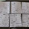 Pegatinas de Diario de Dibujos Animados Coloridos Graffiti Blanco y Negro Tkbjsnew Pegatinas Fadjs Set de Diario de 3 Hojas