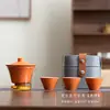 Juego de Té de Viaje Portátil Cerámica Kung Fu Juego Preparación Rápida Una Olla Tres Tazas Evento de Negocios Recuerdo Exportación Transfronteriza