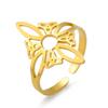 Nuevo Anillo Ajustable de Nudo Celta de Acero Inoxidable Chapado al Vacío en Oro de 18K Elementos Irlandeses Calientes Transfronterizos