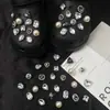 Charms para sapato Croc DIY corrente de pulseira de flor de pérola tridimensional flor de sapato estilo balé removível acessório de sapato decoração