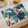 Nuevos Manteles Individuales de Lino Nórdico con Estampados de Plantas, Manteles de Mesa de Comedor Estilo Occidental, Manteles Rectangulares Frescos con Aislamiento Térmico, Estilo Ins