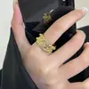 Anillos de Diseño Irregular para Mujer, Estilo Ins Niche Celebridad de Internet, Anillos Abiertos, Anillos Apilables Dulces y Modernos