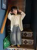 Lanyu 26 Primavera Nueva Ropa Infantil para Niños Pequeños y Medianos, Chaqueta Cardigan de Punto Ligera Color Sólido Manga Corta Holgada Cuello Redondo