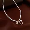 Nuevo Collar de Perla de Agua Dulce Estilo Chino Gota de Aceite Calabaza, Diseño de Lujo Ligero de Gama Alta, Cadena para Clavícula, Accesorio de Cuello Retro Francés para Mujer
