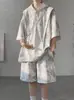 Camisa Tie-Dye de Manga Curta Plus Size 8XL para 2025 Veste 150kg Combina com Verão Meninos Usam Conjunto Completo de Ternos Masculinos de Duas Peças