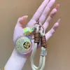 Festival de Mediados de Otoño Oro Puro 999 Flor y Luna Llena Llavero de Oro Cadena para Teléfono Móvil Colgante para Bolso Colgante para Coche Regalo Venta al por Mayor