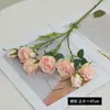Arranjo de rosas artificiais Lilian de 7 peças com bordas queimadas, decoração floral para montagem de cena, decoração de rosas, flores artificiais de camélia