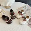 Zapatos de piel para niños JQ Jingqi, estilo retro francés, zapatos Mary Jane con lazo, colección de primavera y otoño para mujer, perfectos con vestidos, planos dulces y sencillos