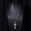 Collar de Borlas de Imitación de Plata Miao Más Vendido del Mundo para Mujer, Collar con Colgante de Mariposa y Pavo Real Colorido Estilo Étnico Bohemio