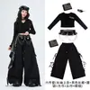 Ropa para niñas de danza jazz, tops de manga larga infantiles modernos y geniales, atuendos de actuación de street dance, ropa elegante de jazz para práctica para niños