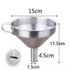 Embudo de Acero Inoxidable Grado Alimenticio con Filtro Engrosado Fuga de Aceite Fuga de Vino Vertedor de Aceite de Cocina para el Hogar Embudo de Diámetro Grande