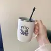 Taza de Enjuague Bucal de Acero Inoxidable 304, Taza para Cepillarse los Dientes a Prueba de Moho, Taza de Café con Asa, Taza Portátil para Bebidas para Parejas