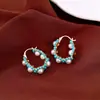 Pendientes Vintage de Plata con Aguja, Diamantes, Flores Esmaltadas y Perlas, Estilo Retro, Lujo Ligero, Pendientes de Alta Gama