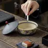 Cenicero de Cerámica Vintage Color Rojo Pedernal para Mesa de Sala de Estar en Casa, Portacigarrillos de Estilo Chino con Forma Creativa de Caqui, Lujo Ligero de Gama Alta