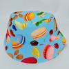 Novo Chapéu de Pescador com Estampa Macaron Moda Europeia e Americana para Meninas, Chapéu de Sol para Viagem ao Ar Livre, Chapéu Balde Reversível